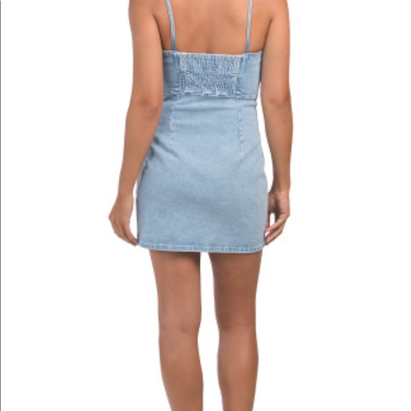 Zara Denim Spaghetti Strap Mini Dress - Picture 3 of 9